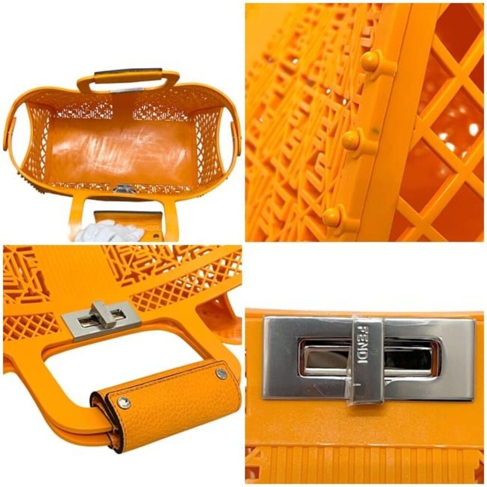 ★SOLD★ Fendi Bucket Bag Orange Peekaboo Forty 8 7 Va593 - Picture 3 of 10